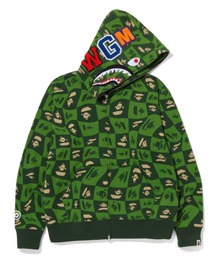 A BATHING APE（アベイシングエイプ）の「BAPE DISTORTION SHARK RELAXED FIT FULL ZIP HOODIE M（パーカー）」