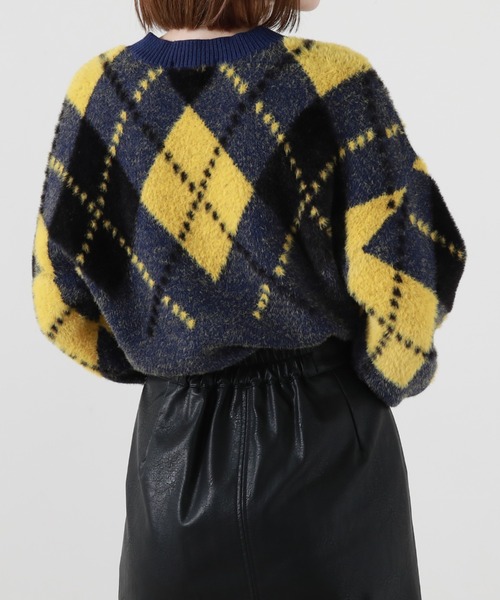 Cheek（チーク）の「アーガイルニットプルオーバー（ニット/セーター・レディース・グレー/ブルー/グリーン・MEDIUM）」の19枚目の写真