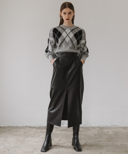 Cheek（チーク）の「アーガイルニットプルオーバー（ニット/セーター・レディース・グレー/ブルー/グリーン・MEDIUM）」の7枚目の写真