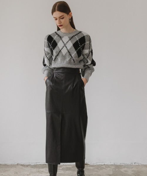 Cheek（チーク）の「アーガイルニットプルオーバー（ニット/セーター・レディース・グレー/ブルー/グリーン・MEDIUM）」の8枚目の写真