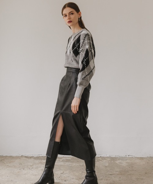 Cheek（チーク）の「アーガイルニットプルオーバー（ニット/セーター・レディース・グレー/ブルー/グリーン・MEDIUM）」の9枚目の写真