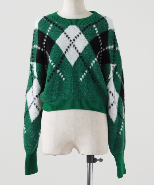 Cheek（チーク）の「アーガイルニットプルオーバー（ニット/セーター・レディース・グレー/ブルー/グリーン・MEDIUM）」の20枚目の写真