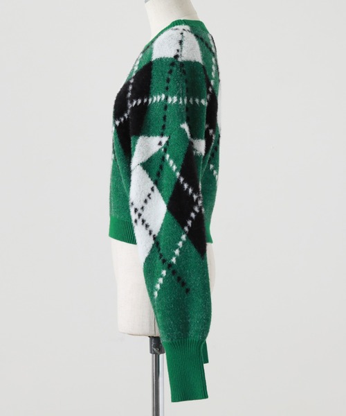 Cheek（チーク）の「アーガイルニットプルオーバー（ニット/セーター・レディース・グレー/ブルー/グリーン・MEDIUM）」の21枚目の写真