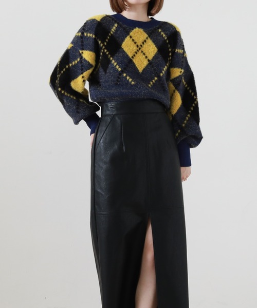 Cheek（チーク）の「アーガイルニットプルオーバー（ニット/セーター・レディース・グレー/ブルー/グリーン・MEDIUM）」の15枚目の写真