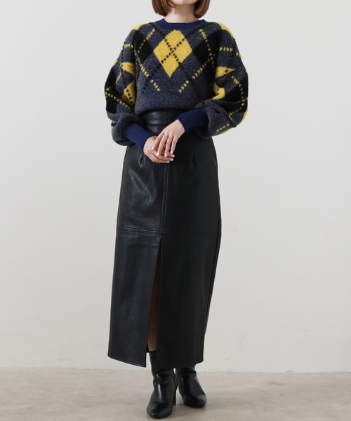 Cheek（チーク）の「アーガイルニットプルオーバー（ニット/セーター・レディース・グレー/ブルー/グリーン・MEDIUM）」の16枚目の写真