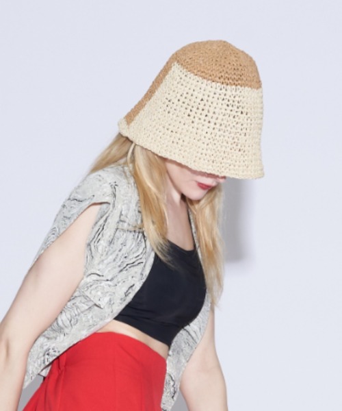 Solace（ソレイス）の「バイカラーハット（ハット・レディース・ブラック/ベージュ/オレンジ/ブルー・FREE）」の3枚目の写真