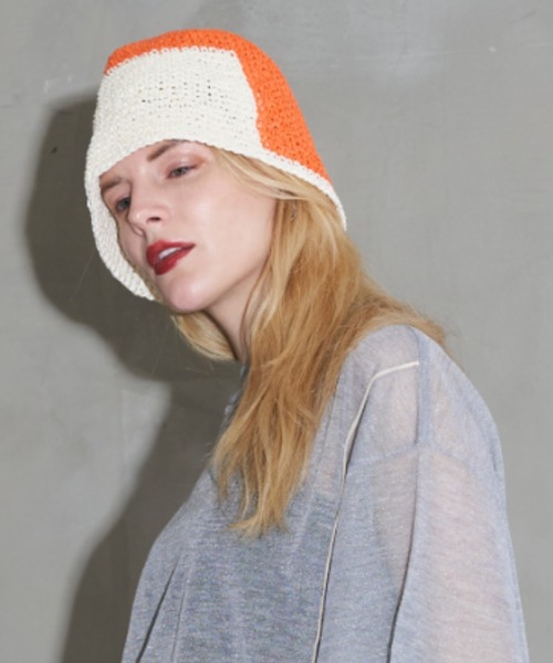 Solace（ソレイス）の「バイカラーハット（ハット・レディース・ブラック/ベージュ/オレンジ/ブルー・FREE）」の4枚目の写真