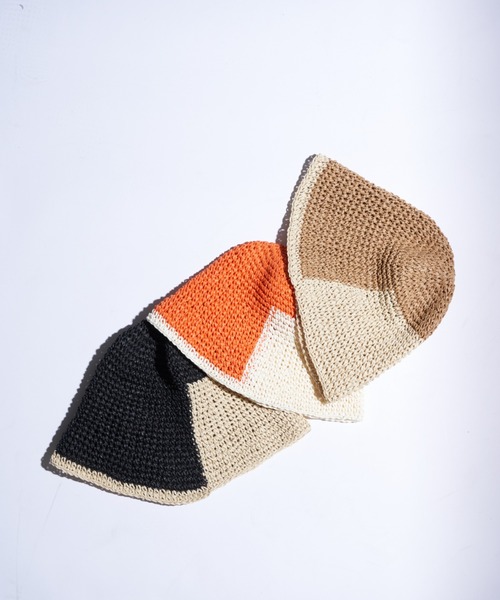 Solace（ソレイス）の「バイカラーハット（ハット・レディース・ブラック/ベージュ/オレンジ/ブルー・FREE）」の5枚目の写真