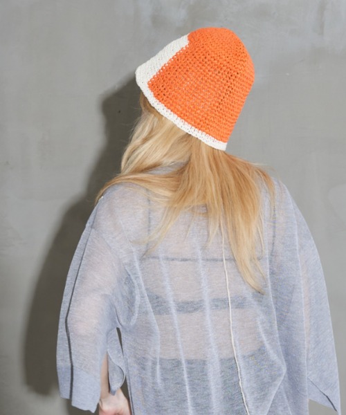 Solace（ソレイス）の「バイカラーハット（ハット・レディース・ブラック/ベージュ/オレンジ/ブルー・FREE）」の6枚目の写真