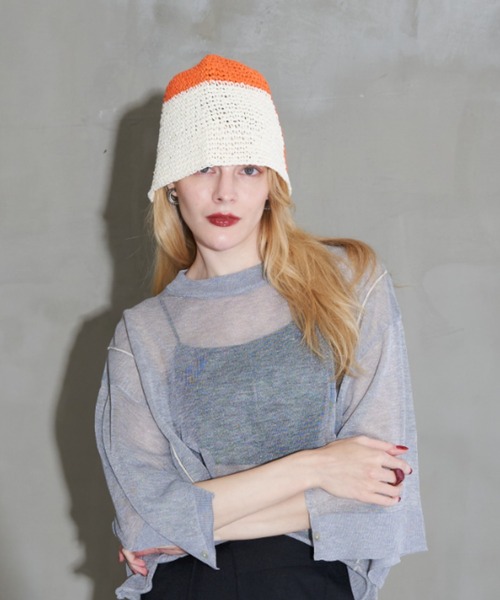 Solace（ソレイス）の「バイカラーハット（ハット・レディース・ブラック/ベージュ/オレンジ/ブルー・FREE）」の7枚目の写真