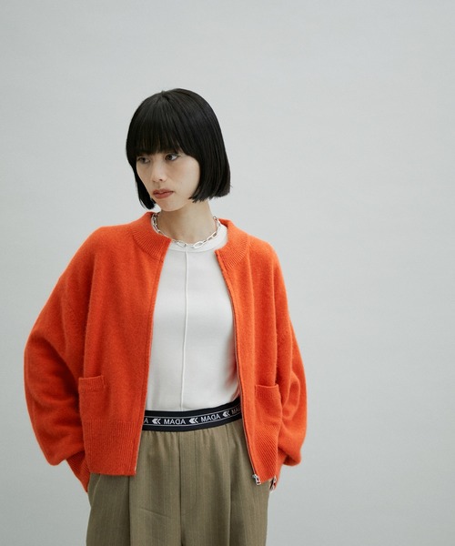 アダムエロぺ シャギーミックス カーディガン 美品】アダムエロペ シャギーカーディガン