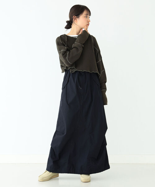 BEAMS BOY(ビームスボーイ)の「BEAMS BOY / ミリタリー ショート プルオーバー ニット(ニット/セーター・レディース・ブラック/オリーブ・ONE SIZE)」の15枚目の写真