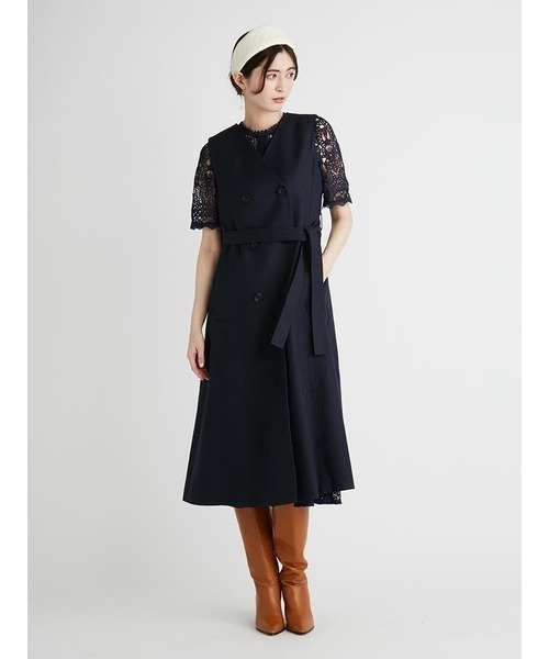 【極美品】セルフォード　CELFORD 3wayフリルトレンチコート　ネイビー 新品未使用 セルフォード 3WAYフリルトレンチコート ネイビー36 タグ