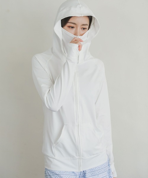 セール】UVカットフェイスカバーラッシュガードパーカー（ラッシュ