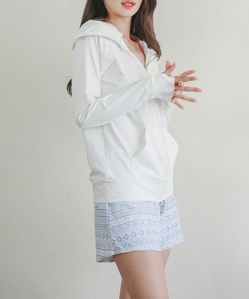 セール】UVカットフェイスカバーラッシュガードパーカー（ラッシュ