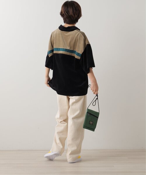 DOUBLE NAME(ダブルネーム)の「ベロアハーフZIP5分袖プルオーバー(Tシャツ/カットソー・レディース・キャメル/ブラック/杢グレー・FREE)」の15枚目の写真