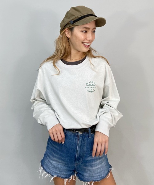 BILLABONG(ビラボン)の「BILLABONG/ビラボン ビッグシルエット/オーバーサイズ/バックプリントロゴロンT/無地ロングスリーブTEE BC014-056(Tシャツ/カットソー・レディース・グリーン/ブラック/ホワイト・M/L)」の4枚目の写真