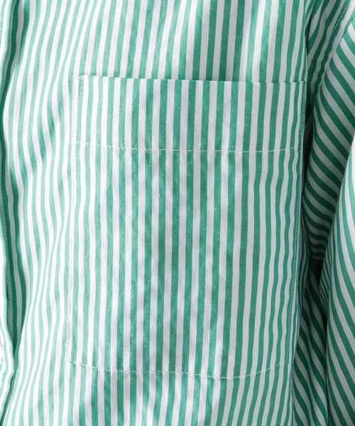 NAVY(ネイビー)の「ビッグシルエット長袖ストライプシャツ(シャツ/ブラウス・レディース・ブラック/レッド/グリーン/ブルー・フリー)」の9枚目の写真