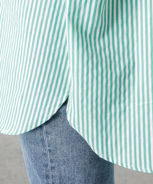 NAVY(ネイビー)の「ビッグシルエット長袖ストライプシャツ(シャツ/ブラウス・レディース・ブラック/レッド/グリーン/ブルー・フリー)」の10枚目の写真