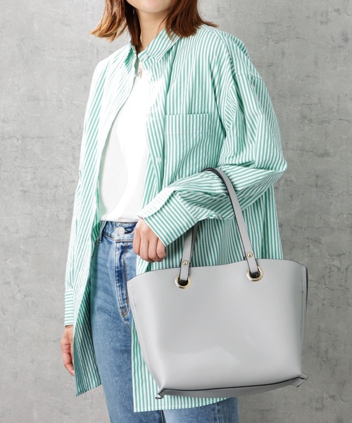 NAVY(ネイビー)の「ビッグシルエット長袖ストライプシャツ(シャツ/ブラウス・レディース・ブラック/レッド/グリーン/ブルー・フリー)」の12枚目の写真