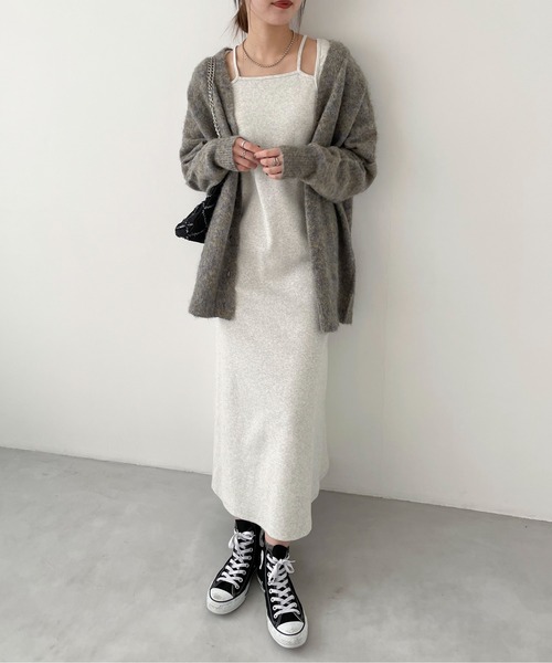 EPIMI E'PIMMY（エピミエピミー）の「レイヤードライクリブカットワンピ―ス（ワンピース・レディース・ブラック/ピンク/アイボリー/オートミール・MEDIUM）」の4枚目の写真