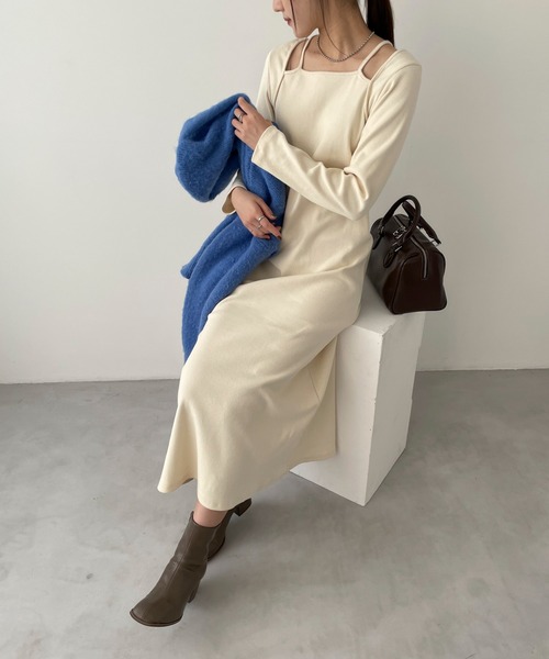 EPIMI E'PIMMY（エピミエピミー）の「レイヤードライクリブカットワンピ―ス（ワンピース・レディース・ブラック/ピンク/アイボリー/オートミール・MEDIUM）」の2枚目の写真