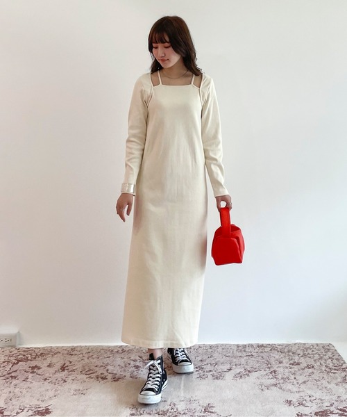 EPIMI E'PIMMY（エピミエピミー）の「レイヤードライクリブカットワンピ―ス（ワンピース・レディース・ブラック/ピンク/アイボリー/オートミール・MEDIUM）」の15枚目の写真