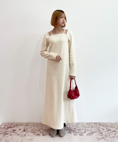 EPIMI E'PIMMY（エピミエピミー）の「レイヤードライクリブカットワンピ―ス（ワンピース・レディース・ブラック/ピンク/アイボリー/オートミール・MEDIUM）」の7枚目の写真