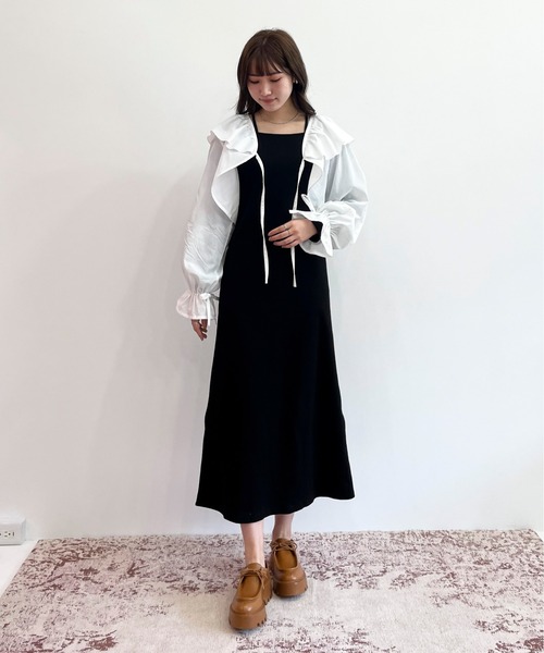 EPIMI E'PIMMY（エピミエピミー）の「レイヤードライクリブカットワンピ―ス（ワンピース・レディース・ブラック/ピンク/アイボリー/オートミール・MEDIUM）」の13枚目の写真