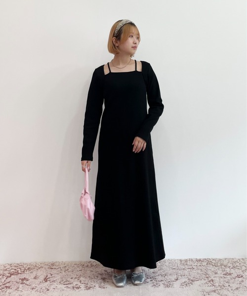 EPIMI E'PIMMY（エピミエピミー）の「レイヤードライクリブカットワンピ―ス（ワンピース・レディース・ブラック/ピンク/アイボリー/オートミール・MEDIUM）」の17枚目の写真