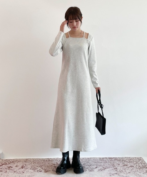 EPIMI E'PIMMY（エピミエピミー）の「レイヤードライクリブカットワンピ―ス（ワンピース・レディース・ブラック/ピンク/アイボリー/オートミール・MEDIUM）」の16枚目の写真