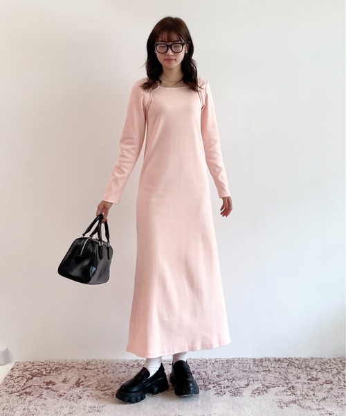 EPIMI E'PIMMY（エピミエピミー）の「レイヤードライクリブカットワンピ―ス（ワンピース・レディース・ブラック/ピンク/アイボリー/オートミール・MEDIUM）」の8枚目の写真