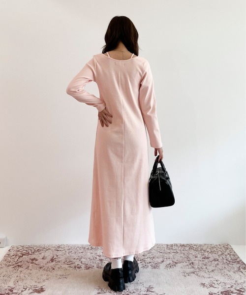 EPIMI E'PIMMY（エピミエピミー）の「レイヤードライクリブカットワンピ―ス（ワンピース・レディース・ブラック/ピンク/アイボリー/オートミール・MEDIUM）」の12枚目の写真