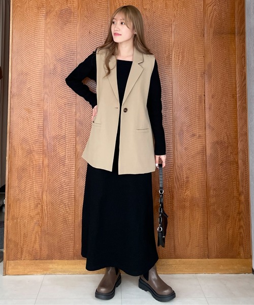 EPIMI E'PIMMY（エピミエピミー）の「レイヤードライクリブカットワンピ―ス（ワンピース・レディース・ブラック/ピンク/アイボリー/オートミール・MEDIUM）」の22枚目の写真