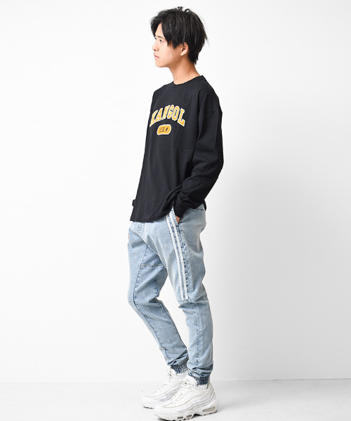 KANGOL KIDS(カンゴールキッズ)の「KANGOL 別注フェルト刺繍ロングTシャツ(Tシャツ/カットソー・キッズ・オフホワイト/チャコールグレー/ブラック・120/130/140/150/160)」の6枚目の写真