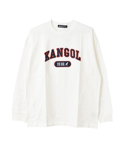 KANGOL KIDS(カンゴールキッズ)の「KANGOL 別注フェルト刺繍ロングTシャツ(Tシャツ/カットソー・キッズ・オフホワイト/チャコールグレー/ブラック・120/130/140/150/160)」の4枚目の写真