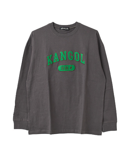KANGOL KIDS(カンゴールキッズ)の「KANGOL 別注フェルト刺繍ロングTシャツ(Tシャツ/カットソー・キッズ・オフホワイト/チャコールグレー/ブラック・120/130/140/150/160)」の11枚目の写真