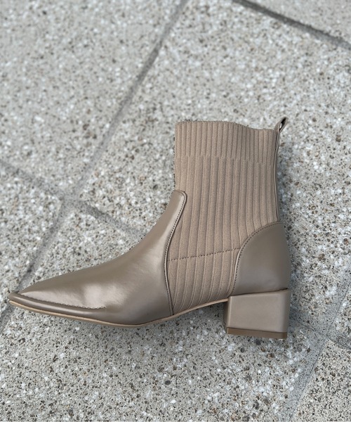 Chez toi（シェトワ）の「サイドニットショートブーツ（ブーツ・レディース・ブラック/モカ/ベージュ・S/M/L）」の16枚目の写真