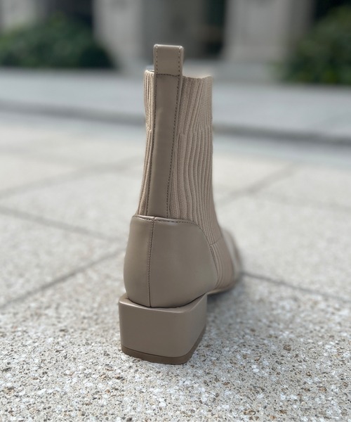 Chez toi（シェトワ）の「サイドニットショートブーツ（ブーツ・レディース・ブラック/モカ/ベージュ・S/M/L）」の6枚目の写真