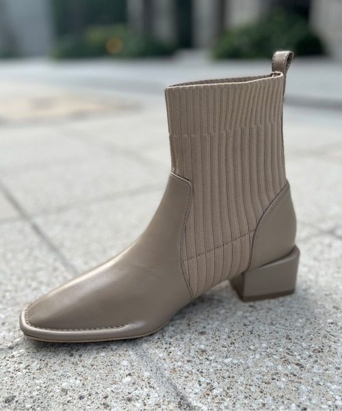 Chez toi（シェトワ）の「サイドニットショートブーツ（ブーツ・レディース・ブラック/モカ/ベージュ・S/M/L）」の18枚目の写真