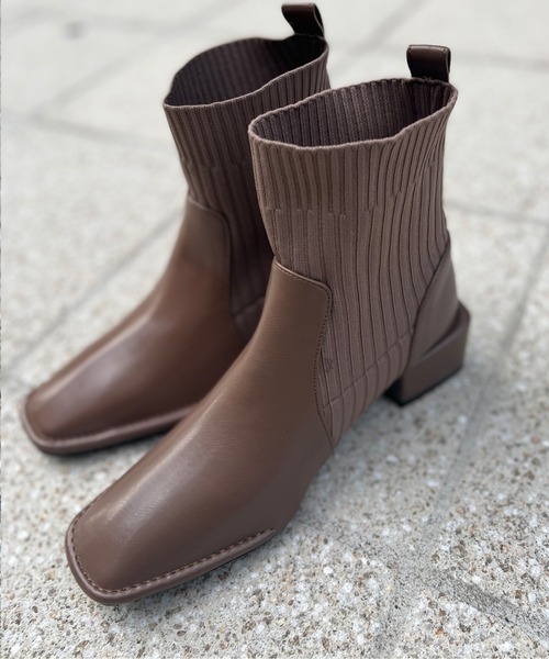 Chez toi（シェトワ）の「サイドニットショートブーツ（ブーツ・レディース・ブラック/モカ/ベージュ・S/M/L）」の15枚目の写真