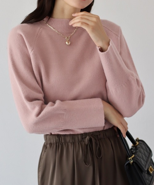 BLUEEAST（ブルーイースト）の「ハイネックニット（ニット/セーター・レディース・ブラック/オレンジ/ブルー/グリーン/アイボリー/モカ/ピンク/ブルーグレー・MEDIUM）」の7枚目の写真