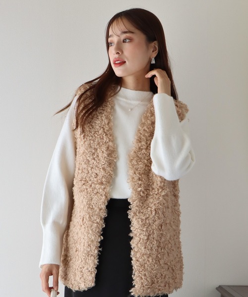 BLUEEAST（ブルーイースト）の「ハイネックニット（ニット/セーター・レディース・ブラック/オレンジ/ブルー/グリーン/アイボリー/モカ/ピンク/ブルーグレー・MEDIUM）」の2枚目の写真