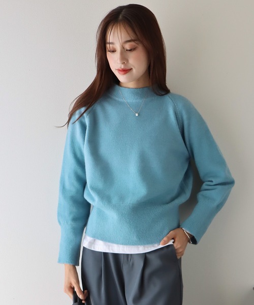 BLUEEAST（ブルーイースト）の「ハイネックニット（ニット/セーター・レディース・ブラック/オレンジ/ブルー/グリーン/アイボリー/モカ/ピンク/ブルーグレー・MEDIUM）」の11枚目の写真