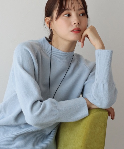 BLUEEAST（ブルーイースト）の「ハイネックニット（ニット/セーター・レディース・ブラック/オレンジ/ブルー/グリーン/アイボリー/モカ/ピンク/ブルーグレー・MEDIUM）」の19枚目の写真
