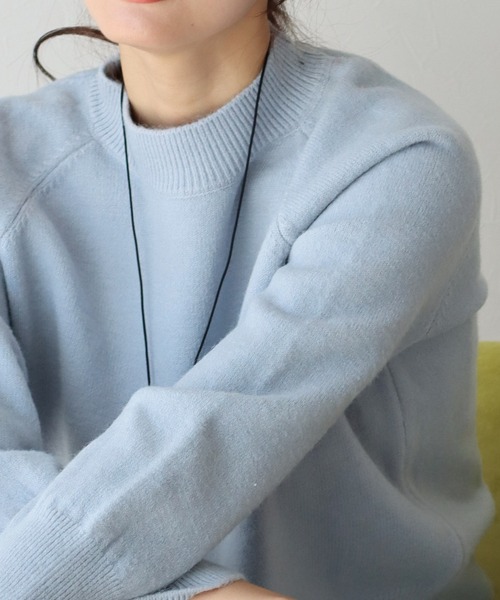 BLUEEAST（ブルーイースト）の「ハイネックニット（ニット/セーター・レディース・ブラック/オレンジ/ブルー/グリーン/アイボリー/モカ/ピンク/ブルーグレー・MEDIUM）」の20枚目の写真