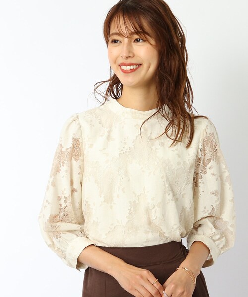 DRESKIP(ドレスキップ)の「◆総レ-スパフ袖プルオーバー(Tシャツ/カットソー・レディース・ダークブラウン/グリーン/ライトパープル/オフホワイト・02/04/03)」の20枚目の写真