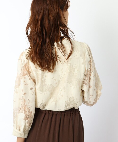 DRESKIP(ドレスキップ)の「◆総レ-スパフ袖プルオーバー(Tシャツ/カットソー・レディース・ダークブラウン/グリーン/ライトパープル/オフホワイト・02/04/03)」の22枚目の写真