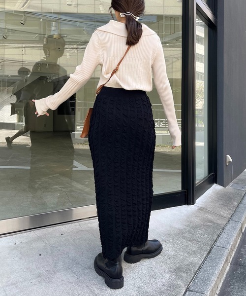 CAPRICIEUX LE'MAGE（カプリシューレマージュ）の「ふくれジャガードスカート（スカート・レディース・ブラック/ホワイト系その他・FREE）」の20枚目の写真