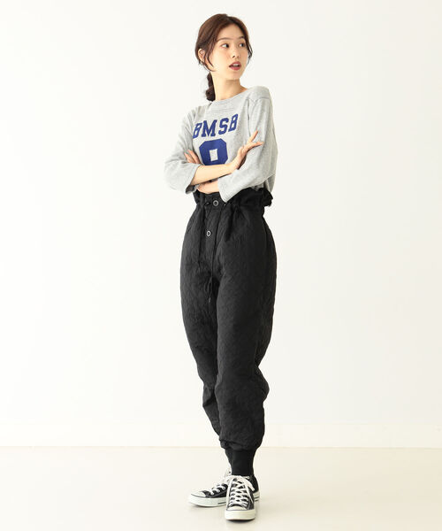 BEAMS BOY（ビームスボーイ）の「BEAMS BOY / キルティング ミリタリー パンツ（その他パンツ・レディース・ブラック/オリーブ・ONE SIZE）」の13枚目の写真